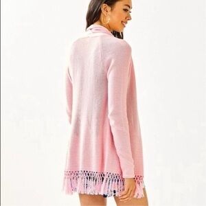 Lilly Pulitzer light pink Tatum fringe sweater size small